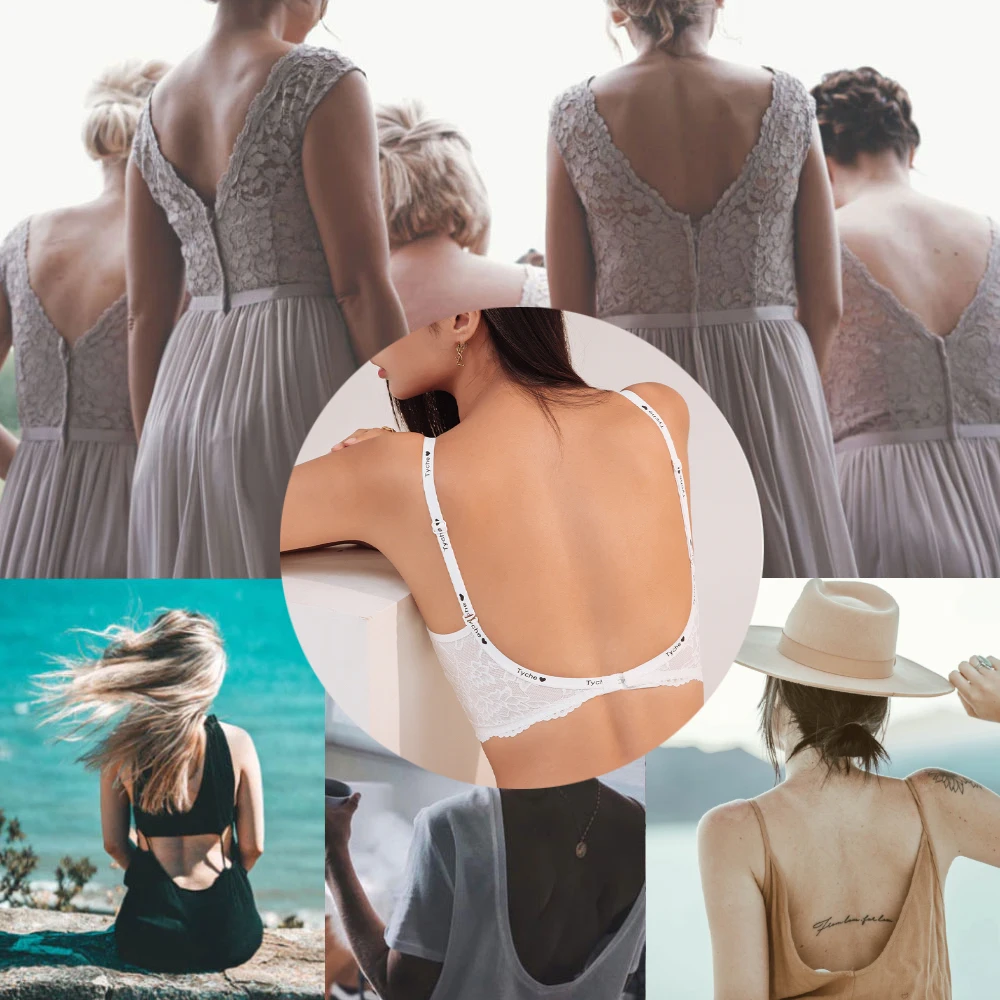 Backless Bralette Women Invisible Bra Lace Brassiere Sexy Low Back Underwear Wireless Top Seamless Lingerie Breathable Sujetador