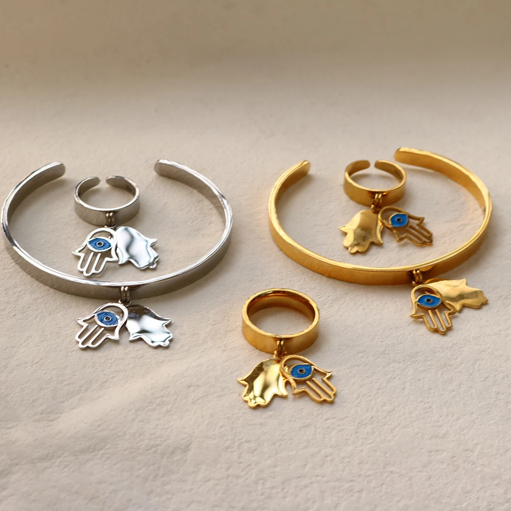 Роскошный модный мужской Браслет-манжета в виде большой ладони с синими глазами