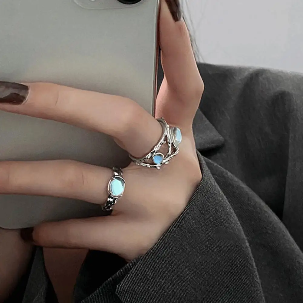 

Ring Fine Workmanship Sturdy Jewelry Gift Light Luxury Style Luster Ring Open Ring for Dating