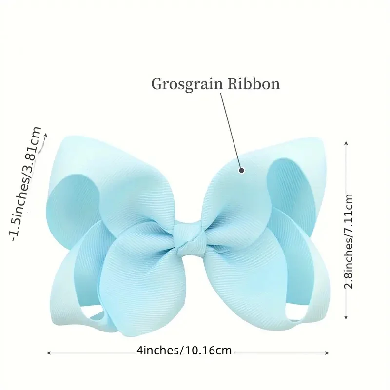20 шт./лот 4 дюйма ленты с бантом для маленьких девочек заколки волос металлические