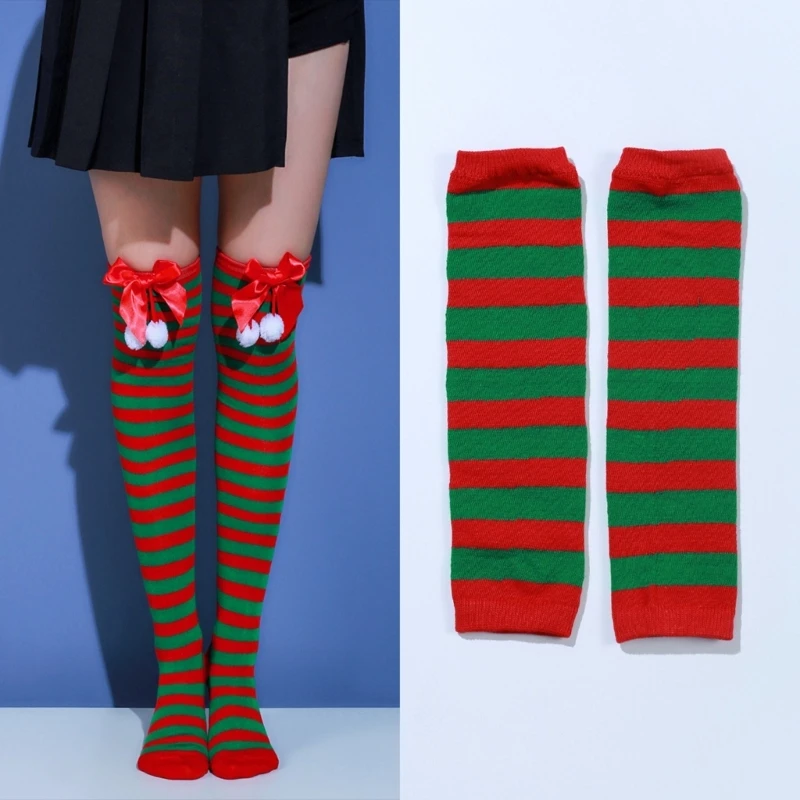 

Half Finger Mitten+Knee Socks Knitted Gloves Christmas Presents for Women Teen