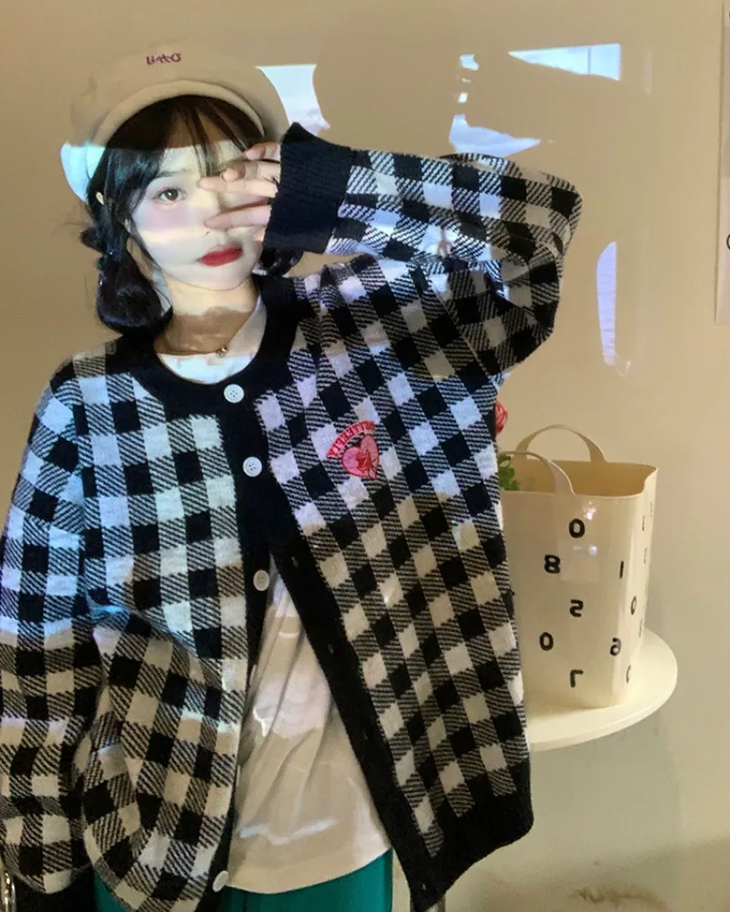 2024 японский осенне-зимний корейский свитер куртка вязаный кардиган топ ленивый