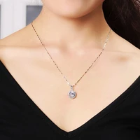 100 real s925 sterling silver 45cm necklace natural vvs2 diamond jewelry pendant women silver 925 jewelry gemstone bizuteria