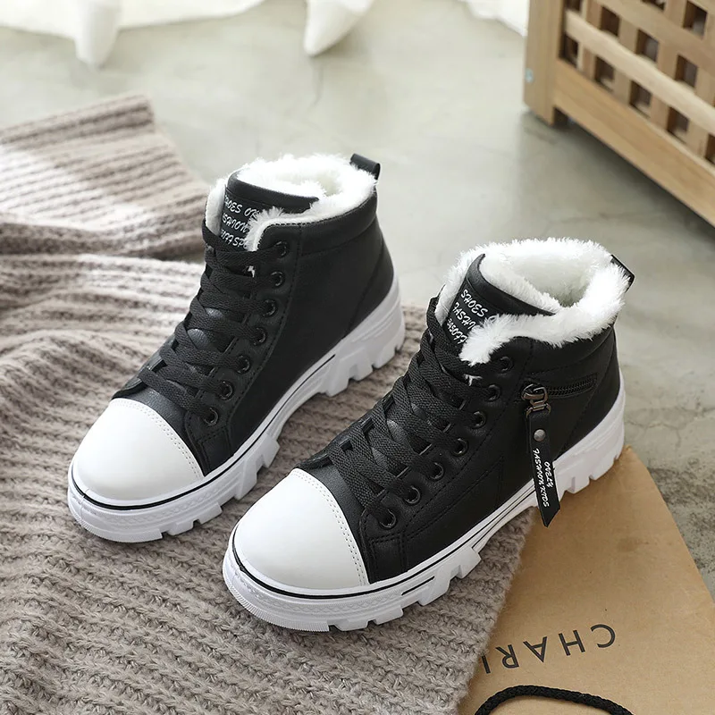 

Winter Ladies Shoes 2021 new Lace up women Sneakers Snow Ankle Boots Waterproof Warm platform woman footwear