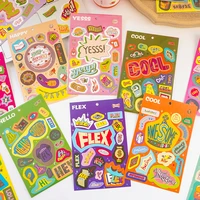 5 packs funny cute cartoon ins stickers notebook journal decoration sticker graffiti suitcase big stickers
