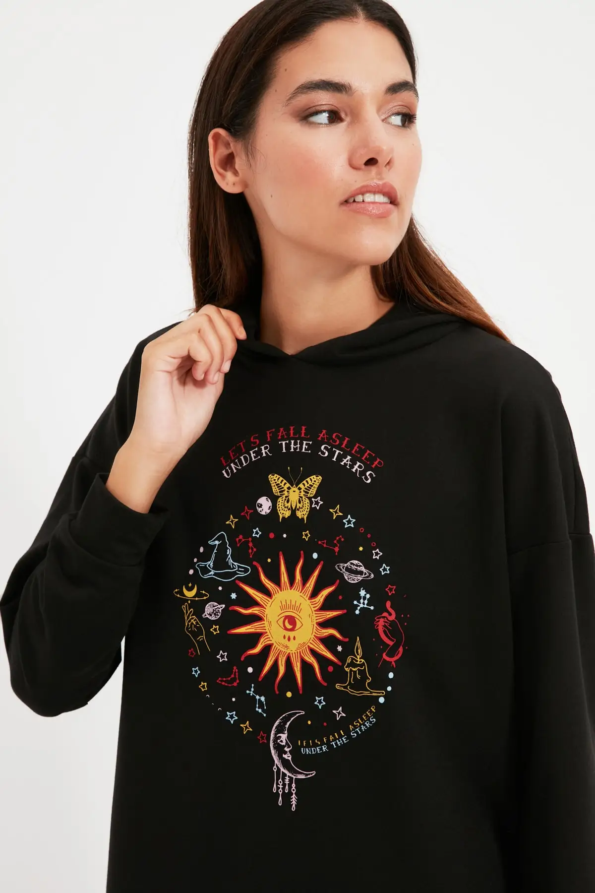 

Trendyol Astrolojik Printed Sweatshirt Dress THMAW22EL1189