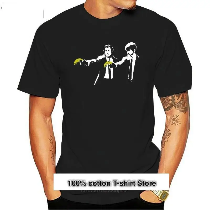 

Camiseta de Banksy Pulp Fiction para hombre, ropa divertida de manga corta, novedad