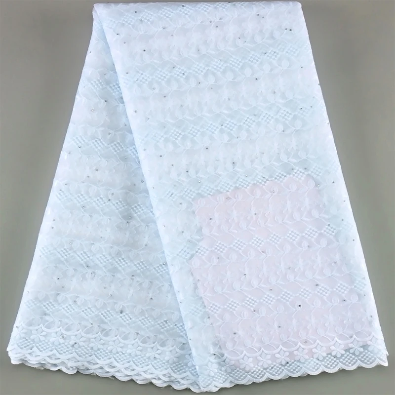 Чистый белый Африканский французский молочный шелк кружевная ткань 2023