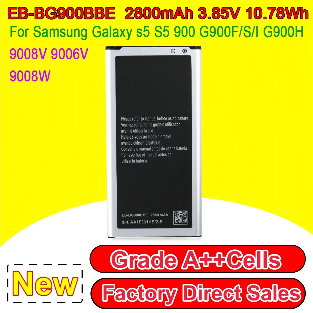 Фото Новый аккумулятор EB-BG900BBE для телефона Samsung Galaxy S5 GT-I9600 SM-G900F G900H G900M G900A G900T EB-BG900BBU. №3