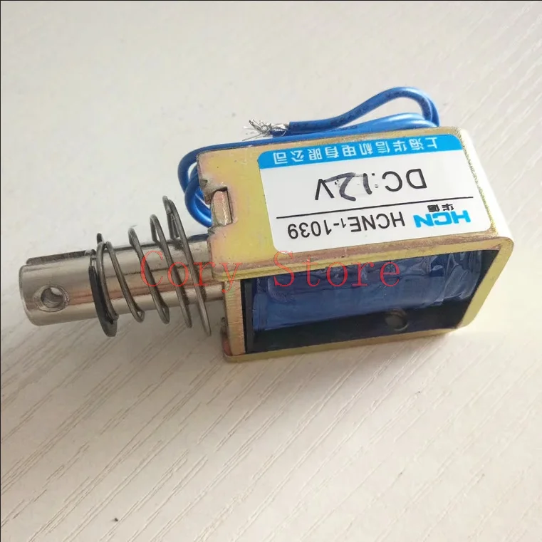 

12 В постоянного тока, 24 В, удерживающий/выпуск, ход 10 мм, сила 4,1 кг, электромагнитный электромагнитный привод HCNE1-1039