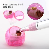professional nail drill bit brush plastic copper wire clean brushes manicure nail art accessories nail drill dust cleaner box