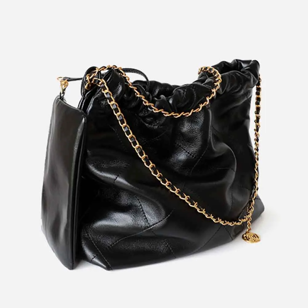 

Motingsome Luxury Designer Bags Soft Genuine Leather Diamond Lattice Print French Style Ladies Underarm Shoulder Saddle Bag 2022