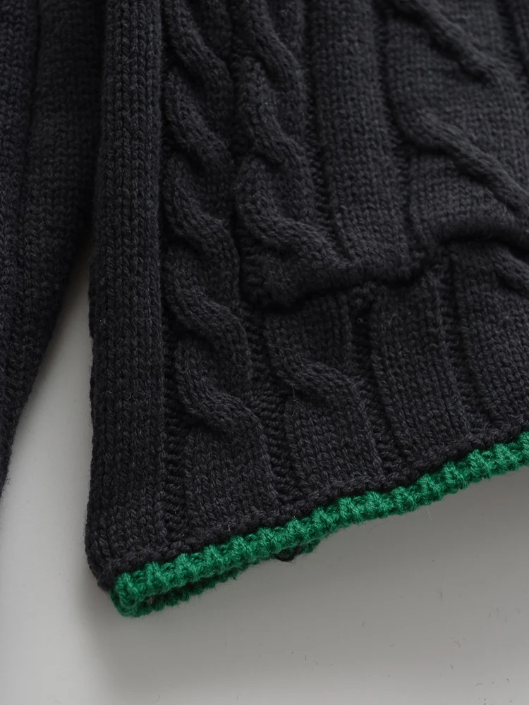 KAOPU ZA женский вязаный кардиган с накладными карманами спереди винтажный