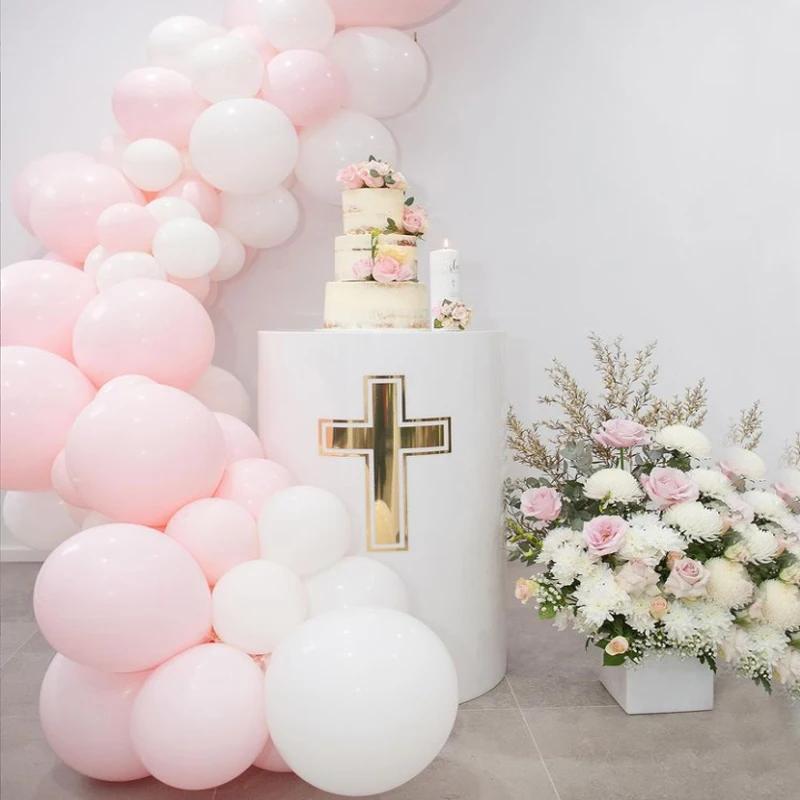 

Latex Balloons Arch Set Pink White Balloon Garland Birthday Party Decoration Baby Baptism Shower Wedding Anniversary Balloon