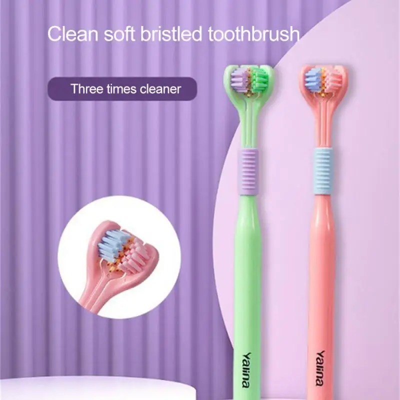

Three-headed Adult Toothbrush Soft Tooth Brush Teeth Whitening Tongue Coating Cleaning Toothbrushes Oral Hygiene Care Tools New
