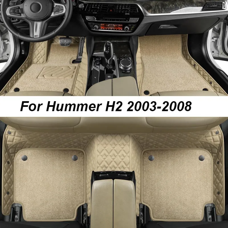 

Custom Luxury Floor Mats For Hummer H2 2003-2008 NO Wrinkles Car Mats Accessories Interior Replacement Parts Full Set