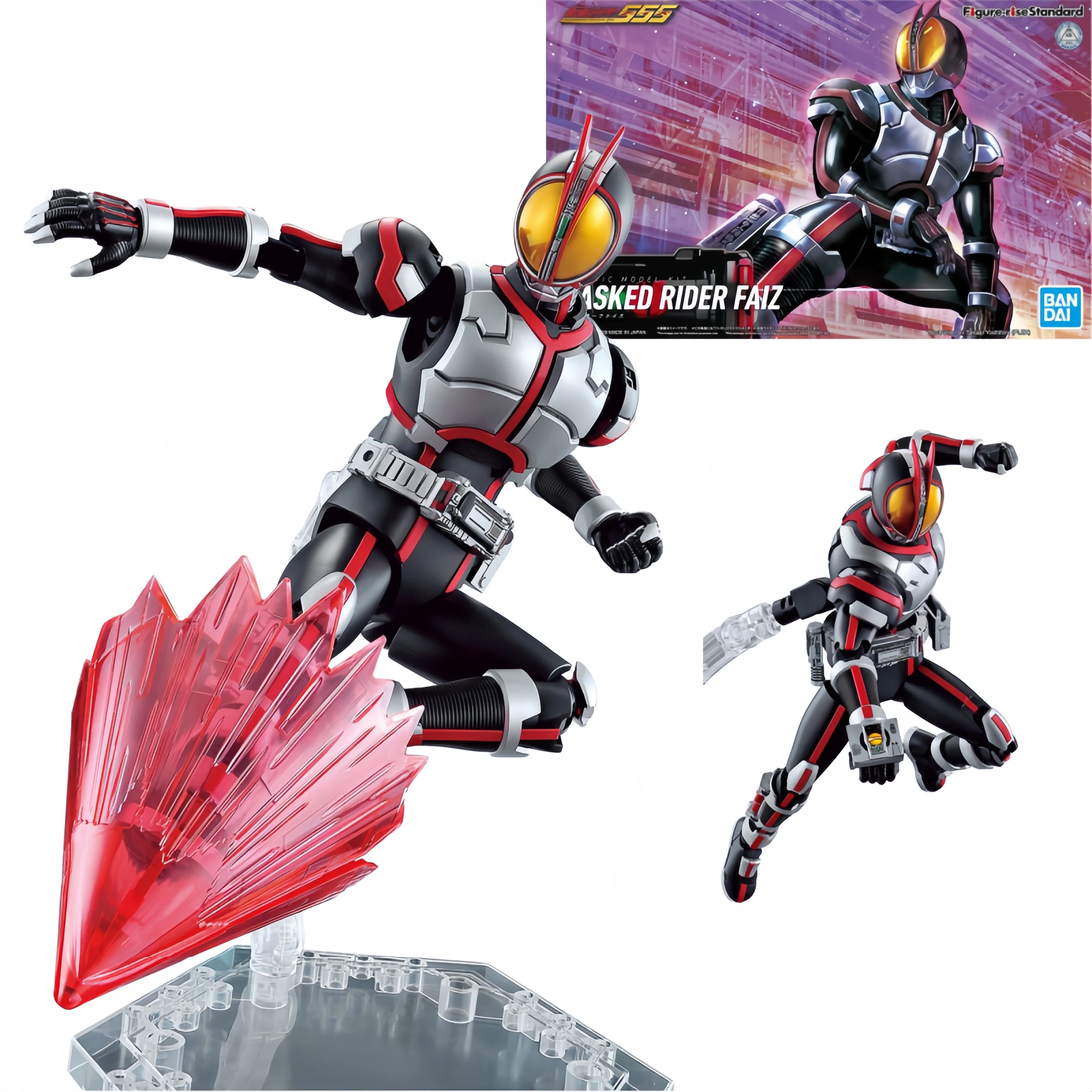 Фото Bandai Hobby - Kamen Rider Faiz 555 - Оригинальный конструктор-фигурка Figure-rise Standard в форме Акселя Бластера, модель для сборки, игрушка-конструктор №2