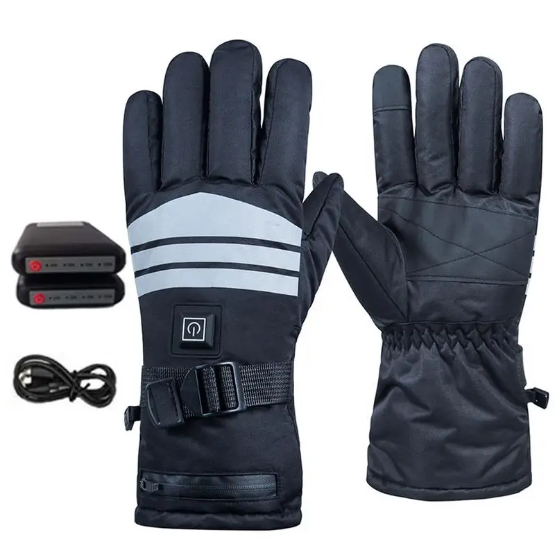 

Перчатки с электроподогревом для верховой езды, пешего туризма, мотоцикла, катания на лыжах, водонепроницаемые зимние перчатки с сенсорным экраном, теплые перчатки