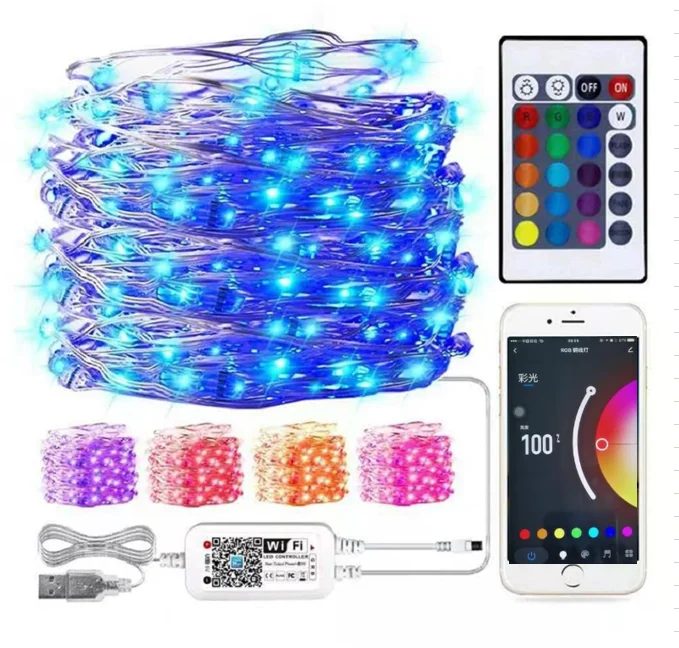 

Светодиодная гирлянда SAYOGLOBAL медная 10 м