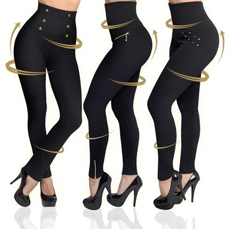 

2021 Spring High Waist Pencil Pant Women Leggings Sport Stretch Skinny Hip Trousers Sexy Casual Black Pants