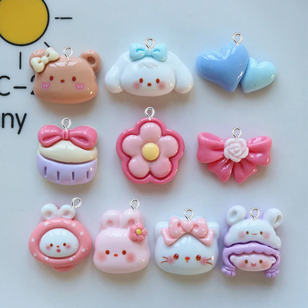 10 шт. блестящие двойные сердечки серии с плоской задней частью подвески для серег