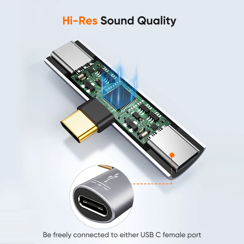 Разветвитель CableCreation USB C 2 в 1 адаптер для наушников с двумя разъемами типа аудио и