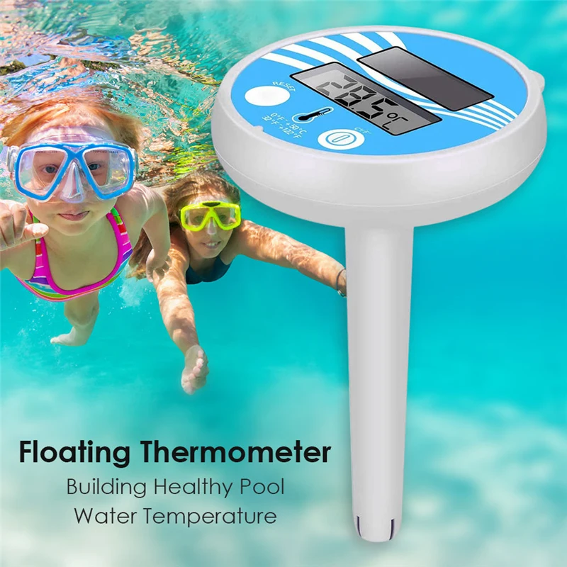 Floating Digital Pool Thermometer Solar Powered Outdoor Pool Thermometer Waterproof LCD Display Spa Thermometer Inflatable Spa