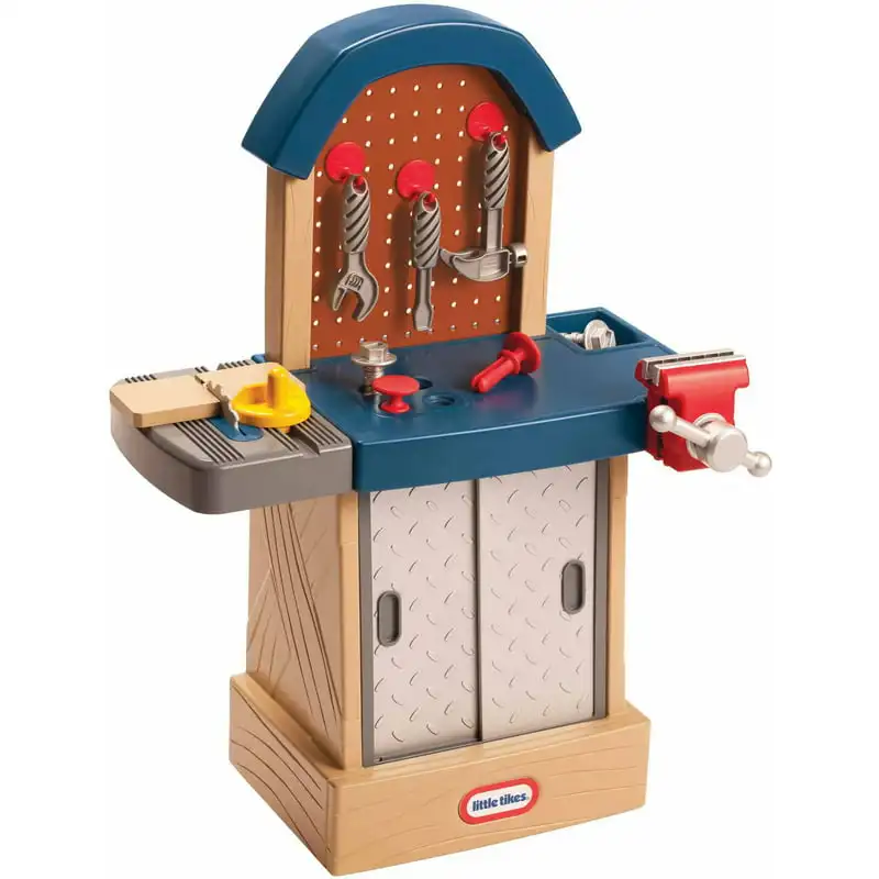 

Workshop Construction Play Set with 11 Pieces Including Tools and Workbench Pretend Play for Kids Toddler Boys Girls Ages 2 3 4