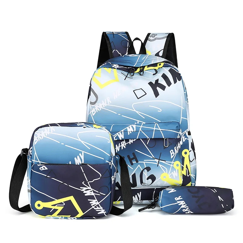 

Рюкзак из трех предметов с изображением звездного неба для учащихся средних и старших классов, школьная сумка для 3-6 классов, модный рюкзак для подростков