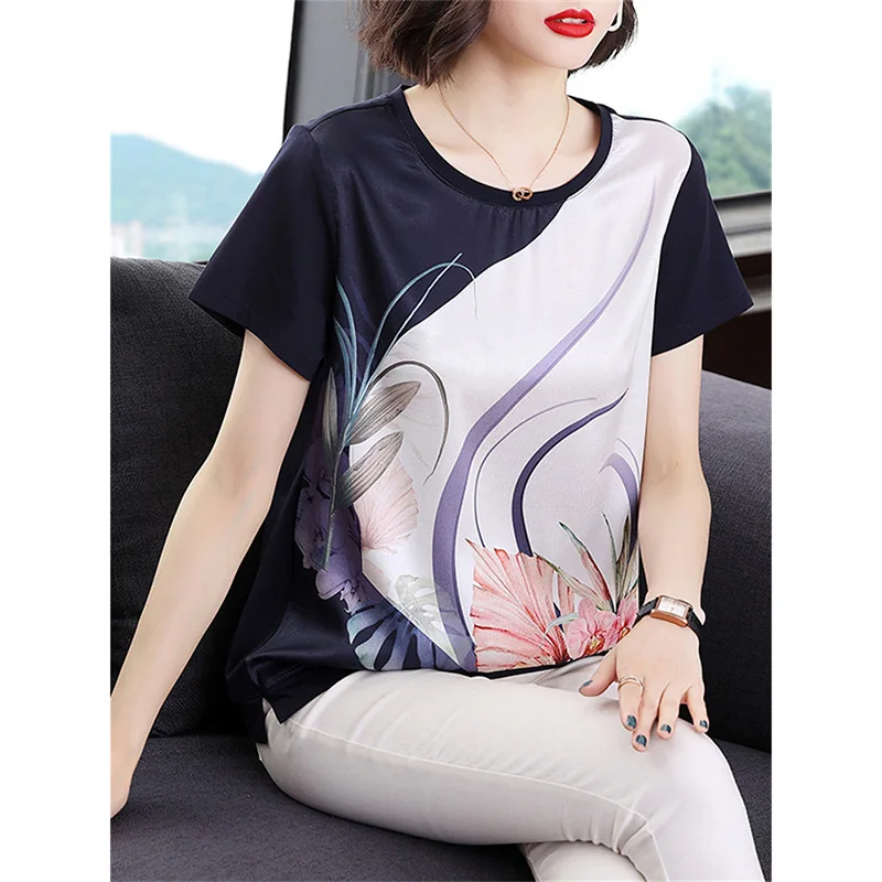 Fashion O-Neck Printed All-match Korean Blouse Women's Clothing 2023 Spring New Oversized Casual Pullovers Loose Commute Shirt