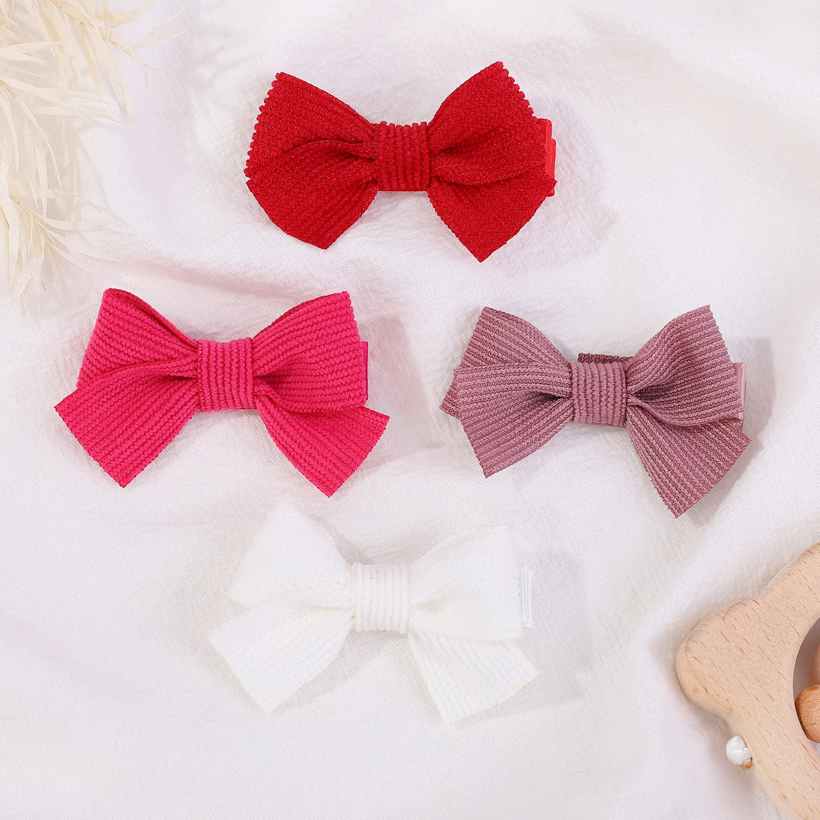 

2pcs/set Newborn Girls Princess Hairpins Hair Bows Corduroy Safe Hair Clips Barrettes for Infants Toddlers Baby Hair Accessories