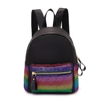 mini backpack for girls small casual backpacks metallic water resistant gradient color soft light daypack nylon
