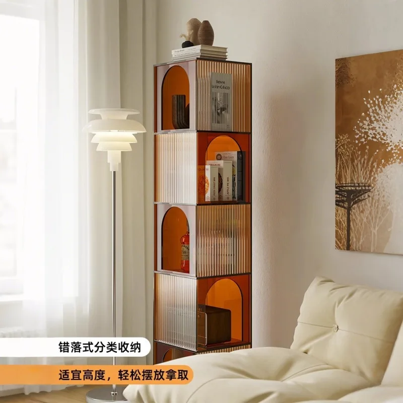 Фото Напольный угловой шкаф Yake Light Luxury для небольшой квартиры, гостиной, спальни, для хранения и демонстрации вещей. №3