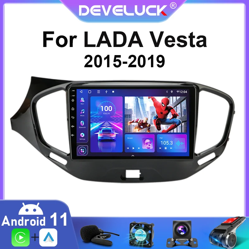 2 din android 11 car stereo radio multimedia video player for lada vesta cross sport 2015 2019 navigation gps carplay autoradio free global shipping