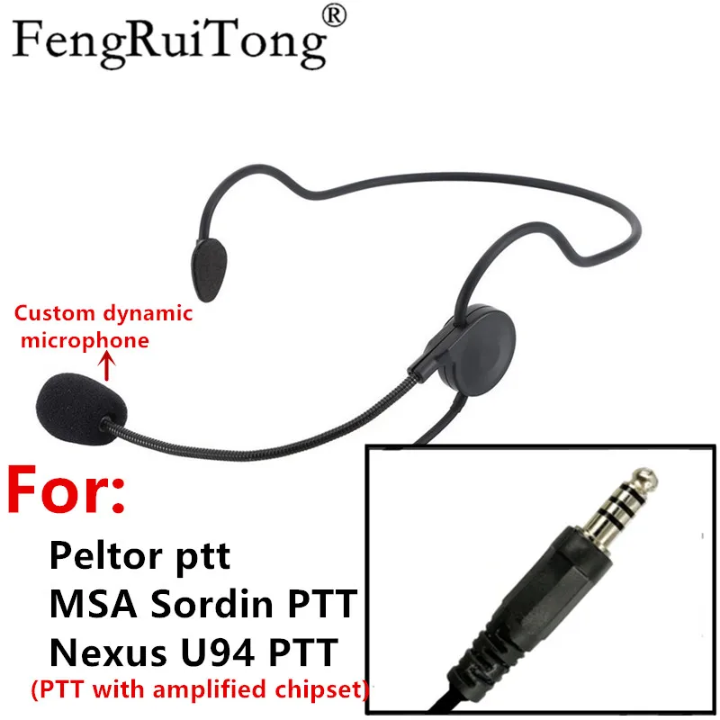 NATO Tactical headset dynamic microphone for Peltor ptt /MSA Sordin /Nexus U94 PTT  for prc152 PRC148 Baofeng TYT Kenwood Radio