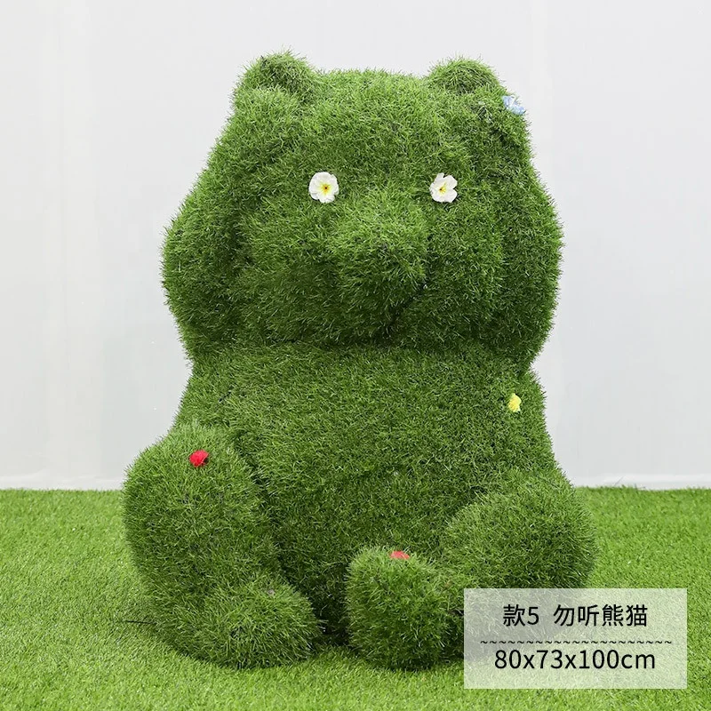 Открытый зеленый завод панда скульптура газон животное орнамент большой парк