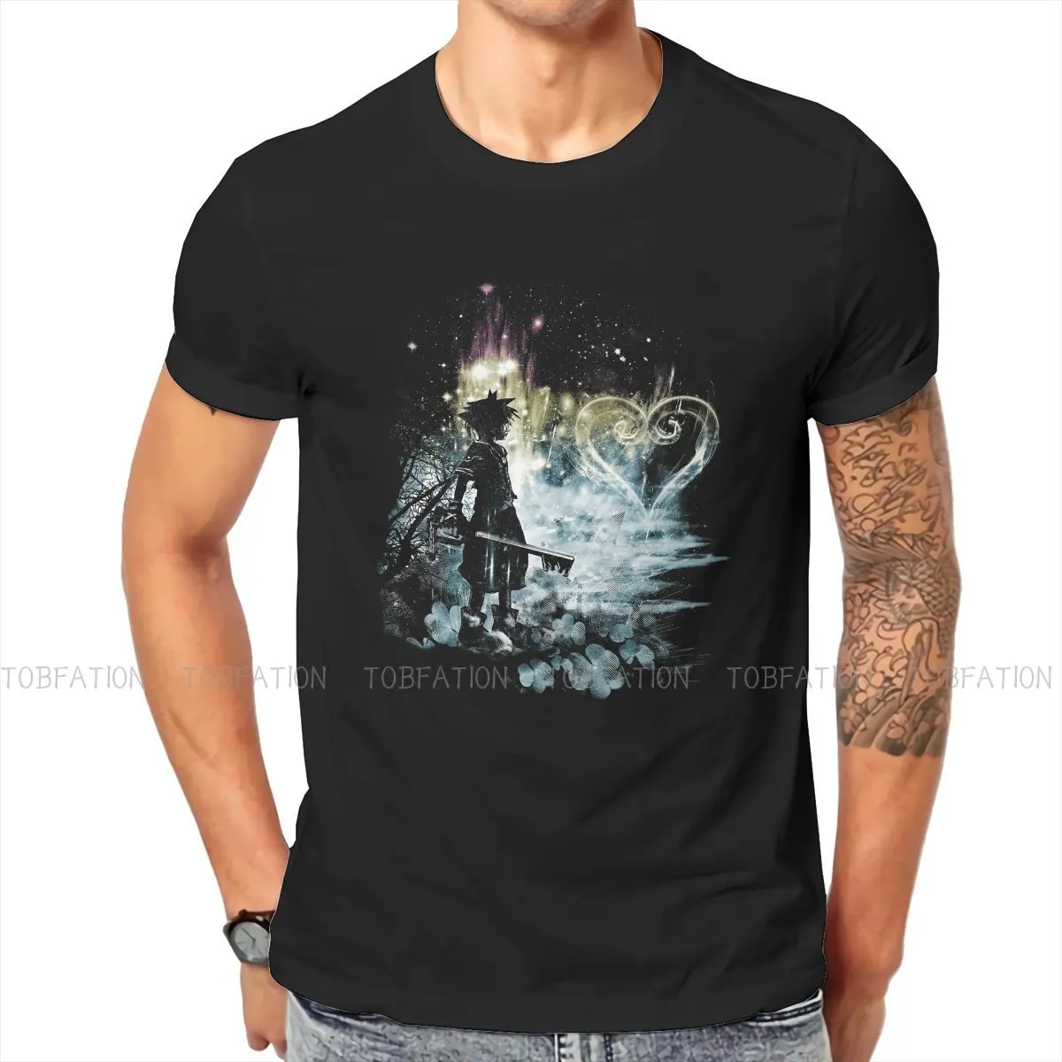 

A path to the Heart Kingdom Hearts Game T Shirt Classic Teenager Gothic Loose Crewneck TShirt Harajuku Men's Streetwear