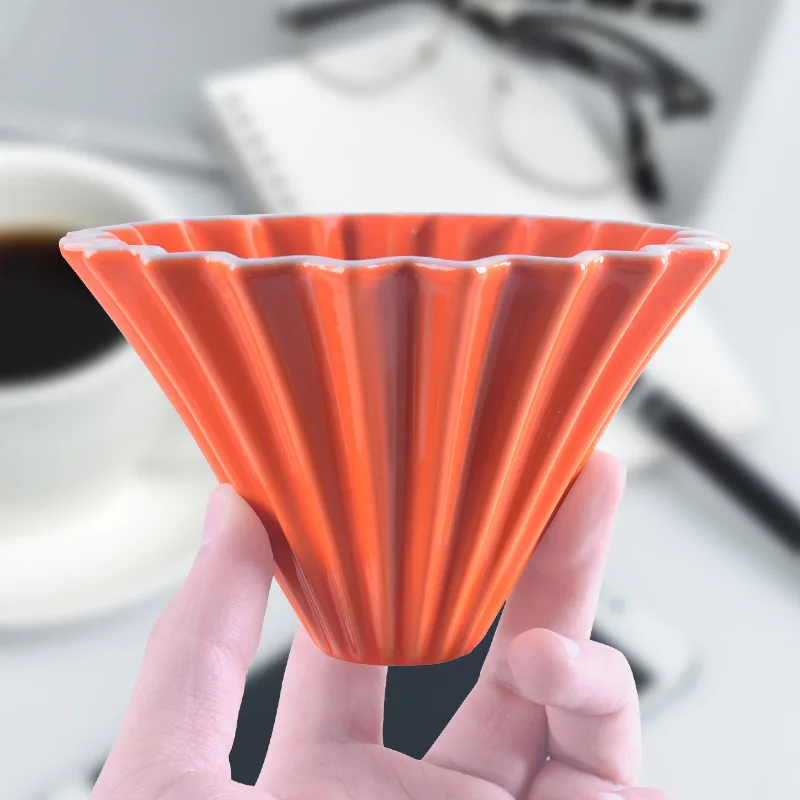 

Яркая керамическая чашка-фильтр для оригами, чашка-фильтр для кофе ручной работы, чашка-воронка V60 для капельного торта, разные цвета V60