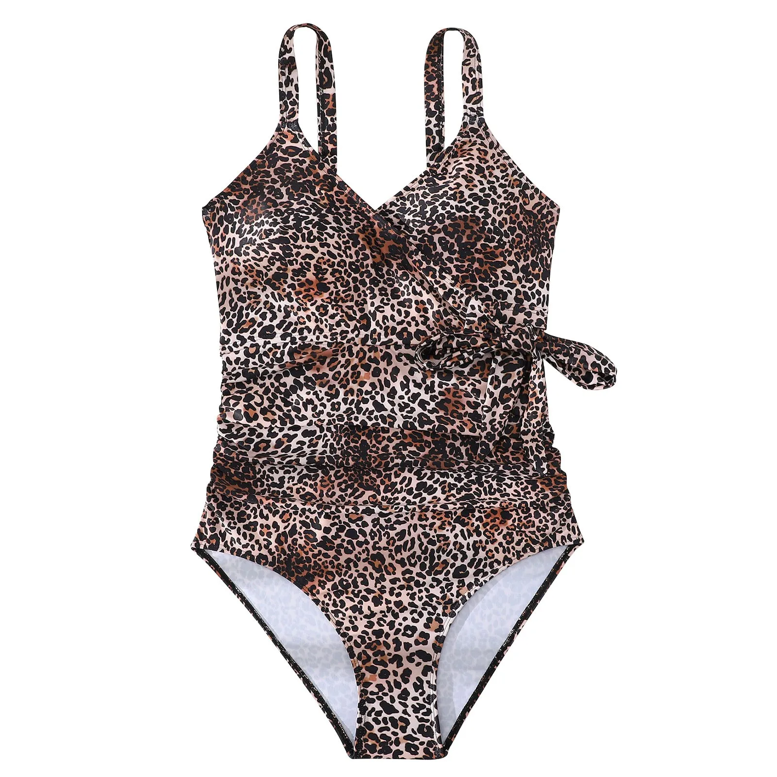 

Ladies Swimsuit Plus Size Leopard Print Sexy One-Piece Bathing Suit High Waist Training Athletic Swimwear Swimwears Mini bikini