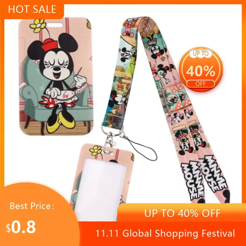 

Minnie Mouse Neck Strap Lanyard keychain Mobile Phone Strap ID Badge Holder Rope Key Chain Keyrings Gift Webbings Ribbons Gifts