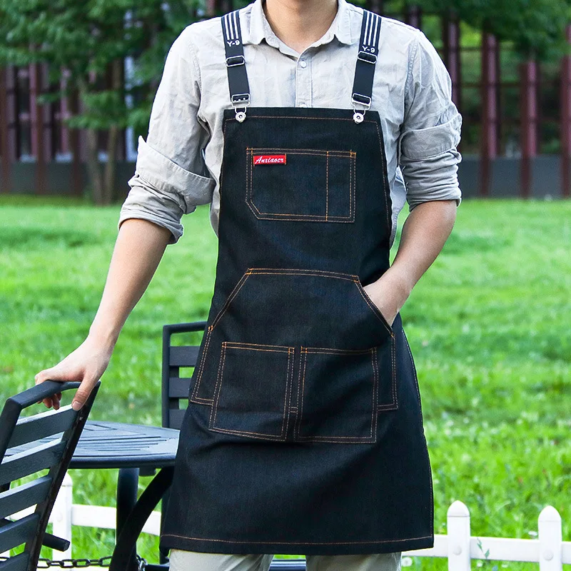 

Work Tea Resistant Resistant Milk Denim Nordic Kitchen Shop Clothes Stain Restaurant Coffee Fashion Creative and Apron Stain