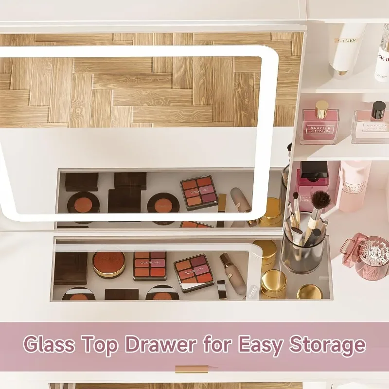 Настольное зеркало и светильники 3 цвета настольное Белое Зеркало макияж с 4