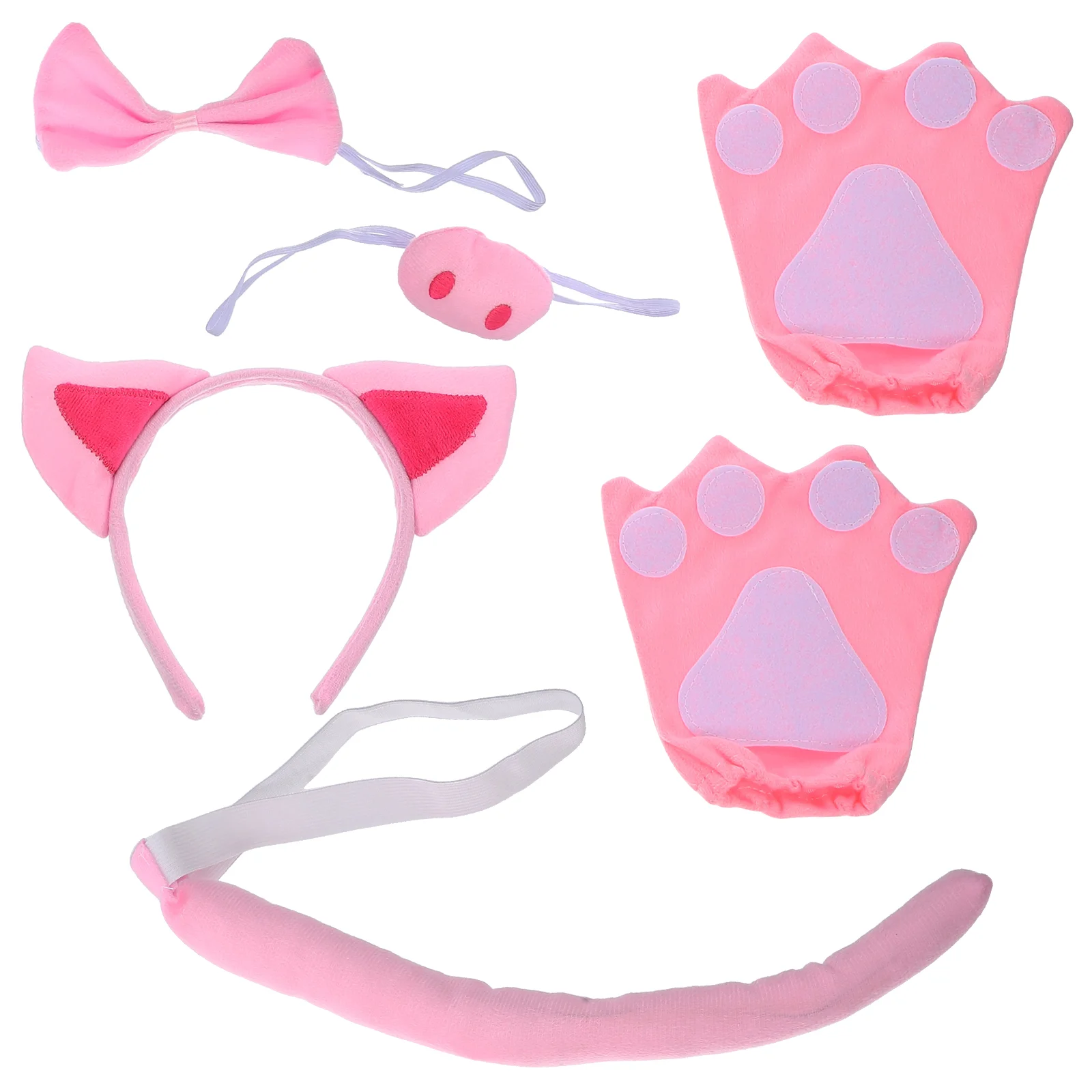 

Hairy Child Kids Halloween Costume Animals Headband Bowtie Cloth Ear Fake Nose