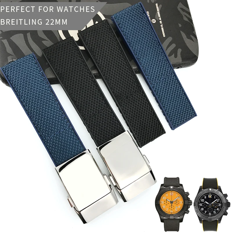 Ремешок из нейлоновой ткани для наручных часов резиновый браслет с пряжкой