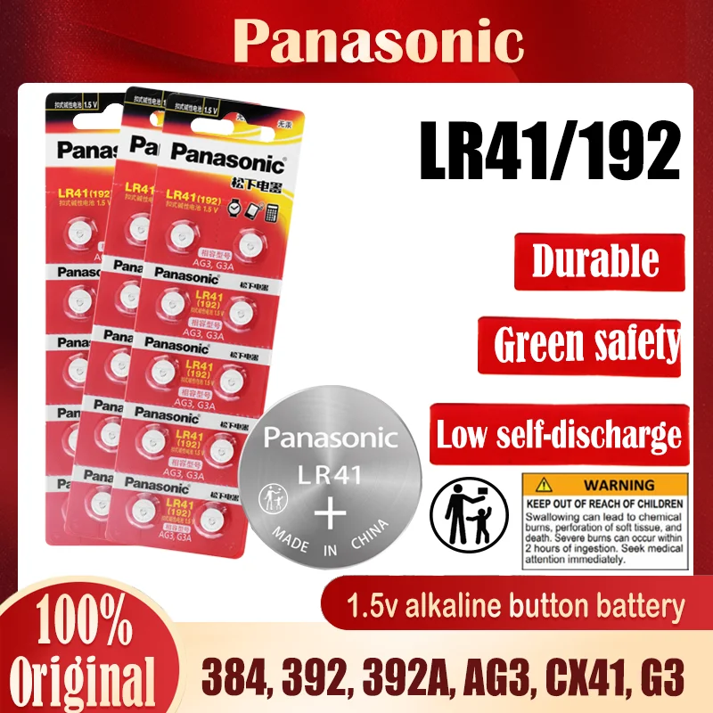 4-30 шт. LR41 192 Panasonic кнопочные батареи 100% оригинал SR41 AG3 G3A L736 392A Zn 392 MnO2 1 5 в литиевые
