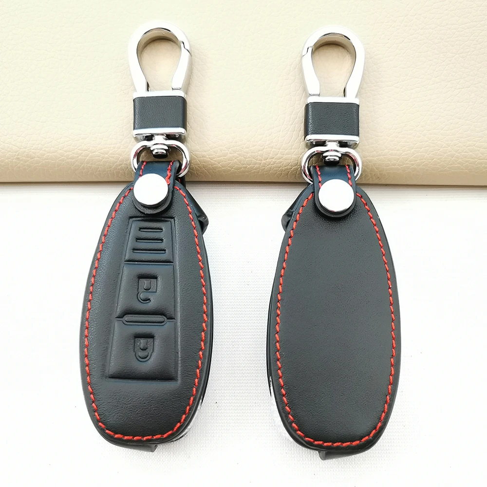 

Чехол для ключа из натуральной кожи с 3 кнопками для Suzuki Swift Sport SX4 Escort ss Grand Vitara аксессуары для удаленного управления автомобилем защитный чех...