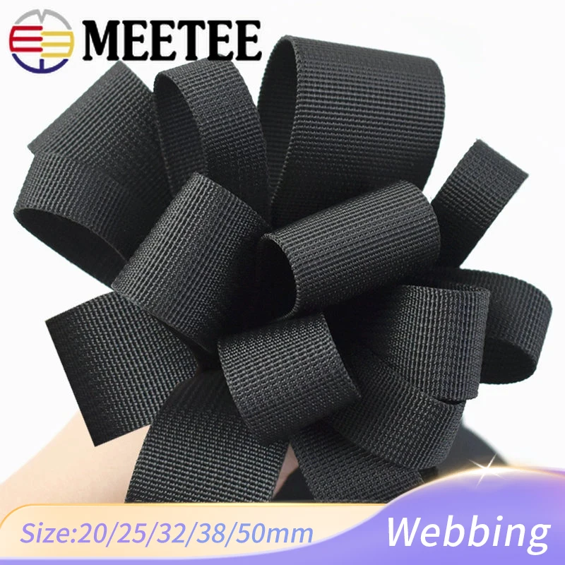

5Meters 20/25/32/38mm Black Webbing Tape Backpack Strap Bands Seat Belt Ribbons DIY Bias Binding Garment Sewing Accessories