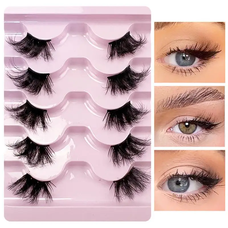

New High Simulation Half Mink Lashes 3D Thick Fluffy Eye False Eyelashes Natural Curly Grafted Eyelashes Make Up Fake Eyelashes