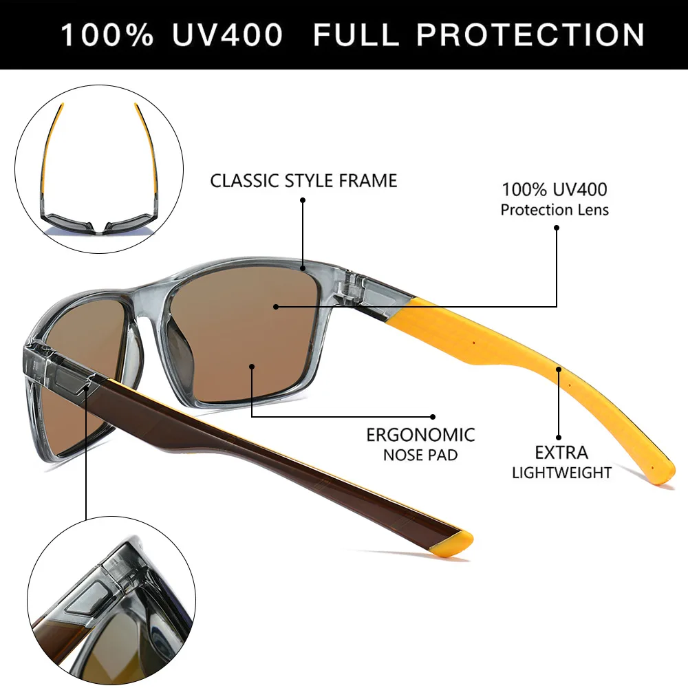 Солнцезащитные очки поляризационные для мужчин и женщин спортивные квадратные