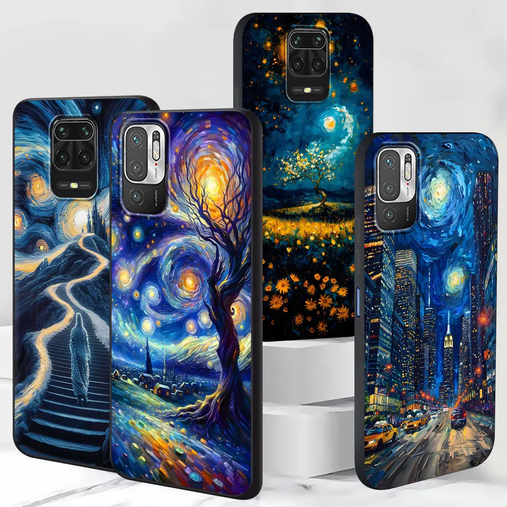 Чехол Ван Гога с рисунком звездной ночи и маслом для Xiaomi Redmi Note 10 8 8T 9 13 11 12 Pro Plus 7 10S